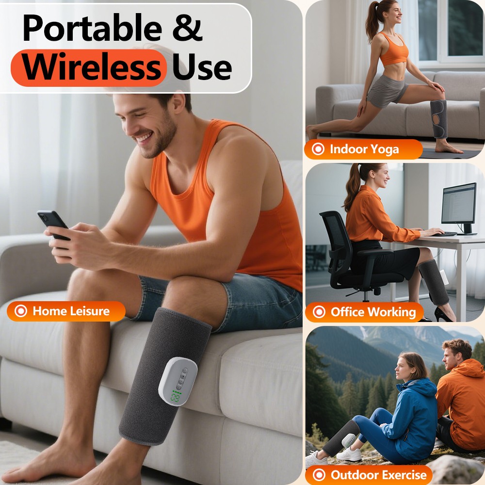 2pcs 4 Model Leg Massager for Circulation Air Compression Calf Massager w/ Heat