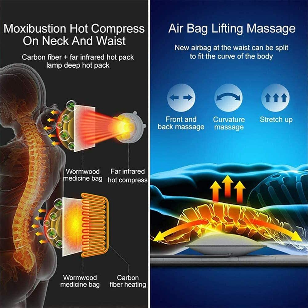 Massage Mat Full Body Massager Mattress Pad Pain Relief Cushion Warm Sofa Bed US