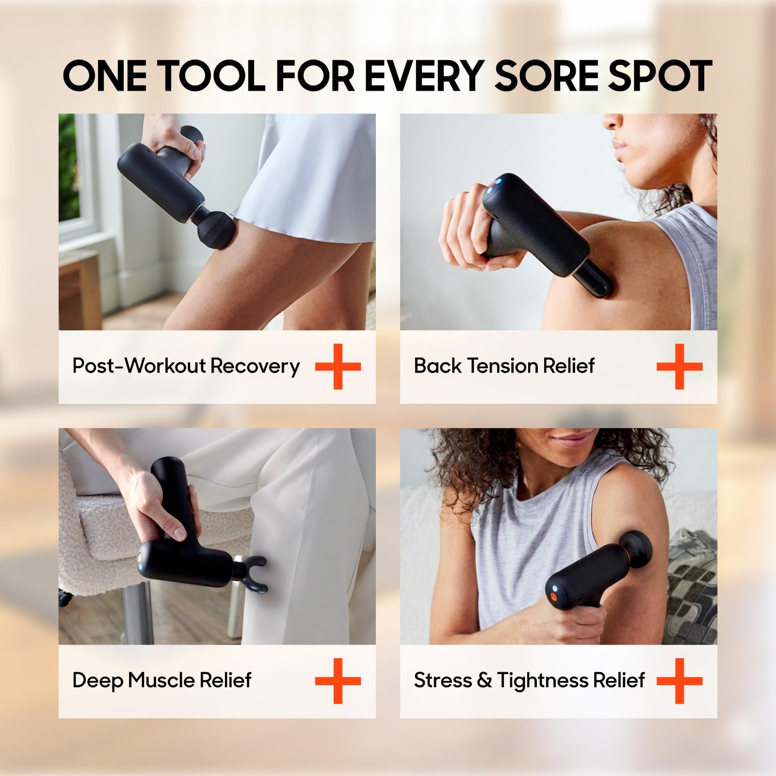 Mini Massage Gun Deep Tissue Percussion Massager 6 Speeds Portable with Attachme