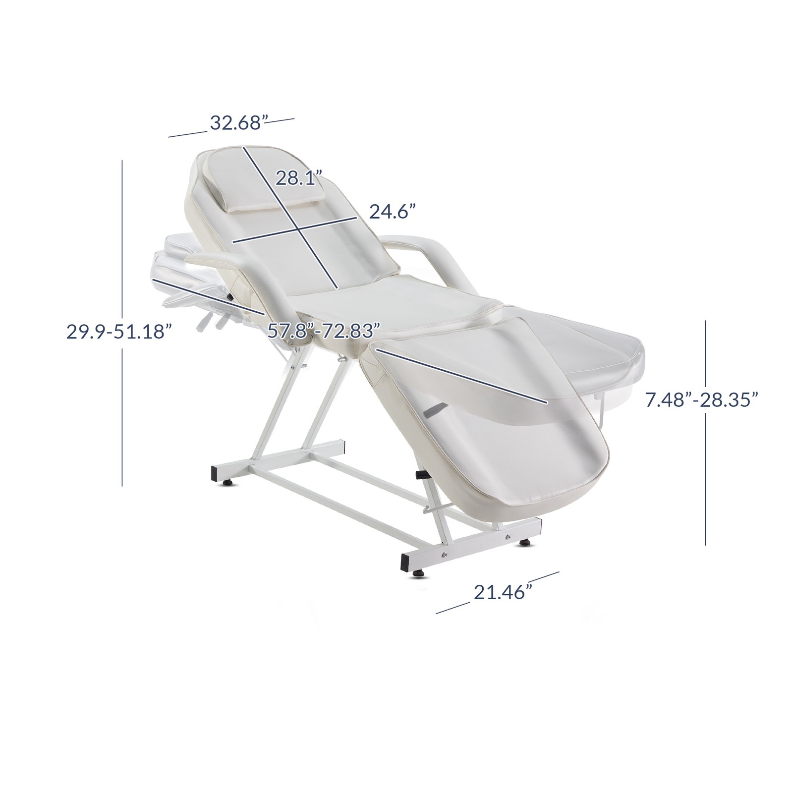 Adjustable Facial Bed Table Massage Chair Beauty Spa Tattoo Beauty Salon, Cream