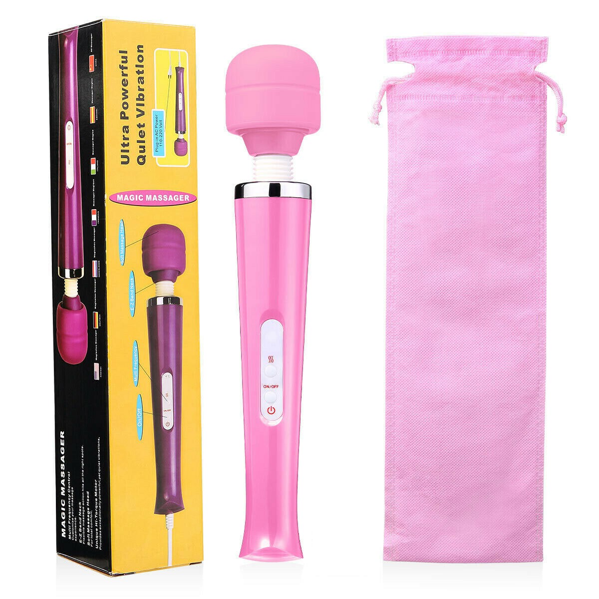 Handheld Massager 20 Speed Wand Vibrating Massage Magic Full Body Therapy Motor