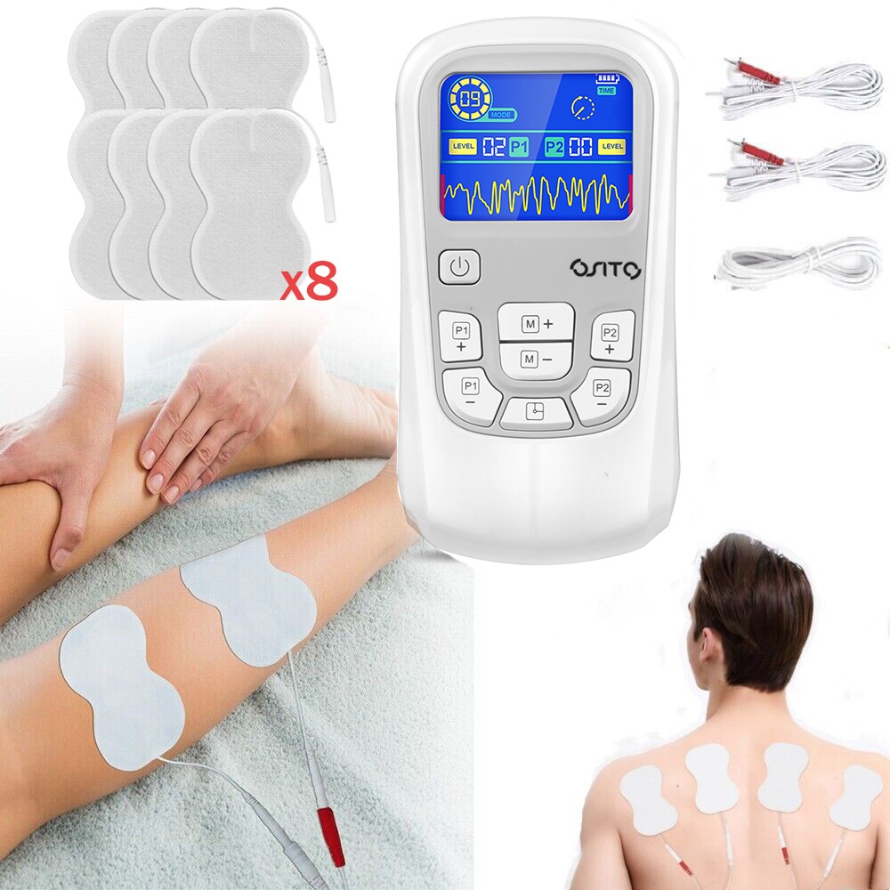 Rechargeable TENS Unit Muscle Stimulator Dual Channel Pulse Massager Pain Relief