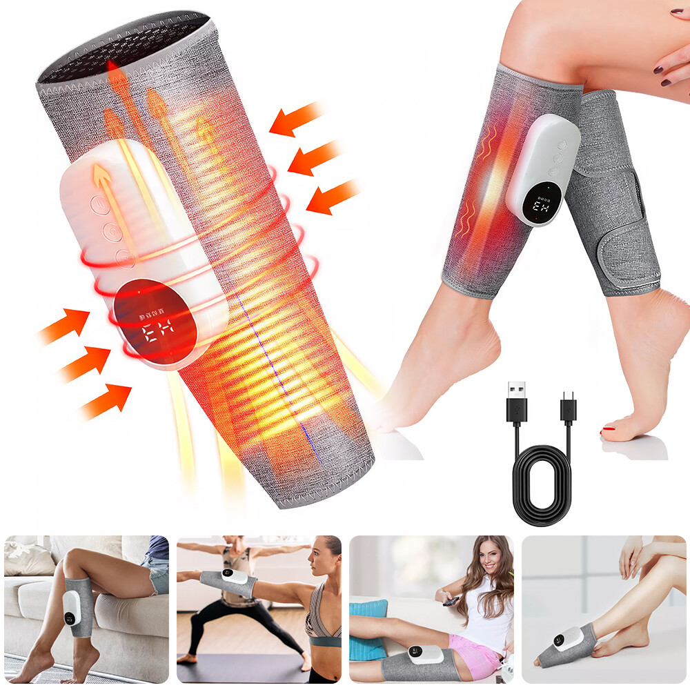 Leg Compression Massager, Leg Massager with Heat for Circulation and Pain Relief