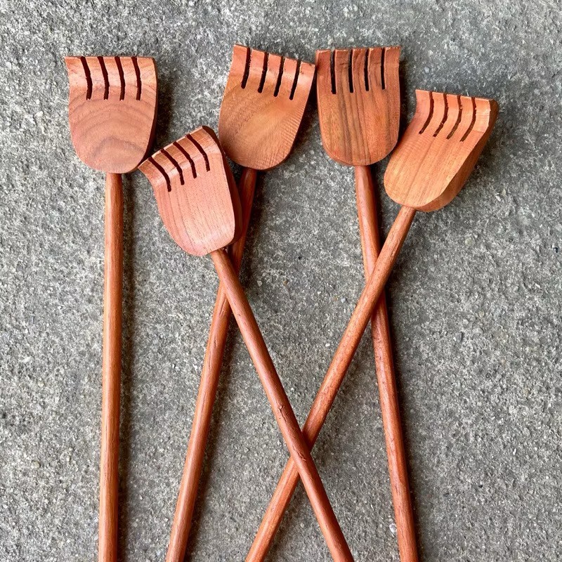Back Scratcher Teak Wood Handmade stick Thai Body Massager wooden