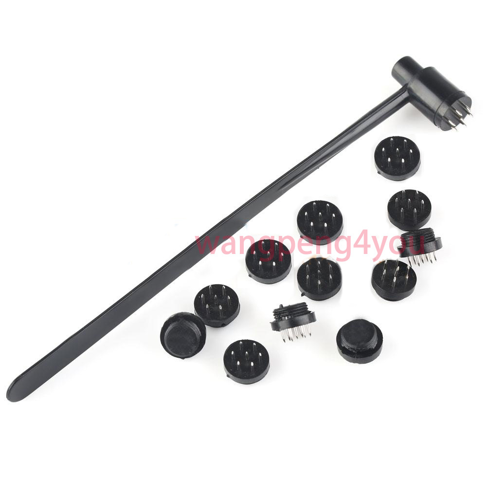7-Star Pipe Plum Blossom Bullet Dermal Seven Star Hammer,w/ 12 replacement heads