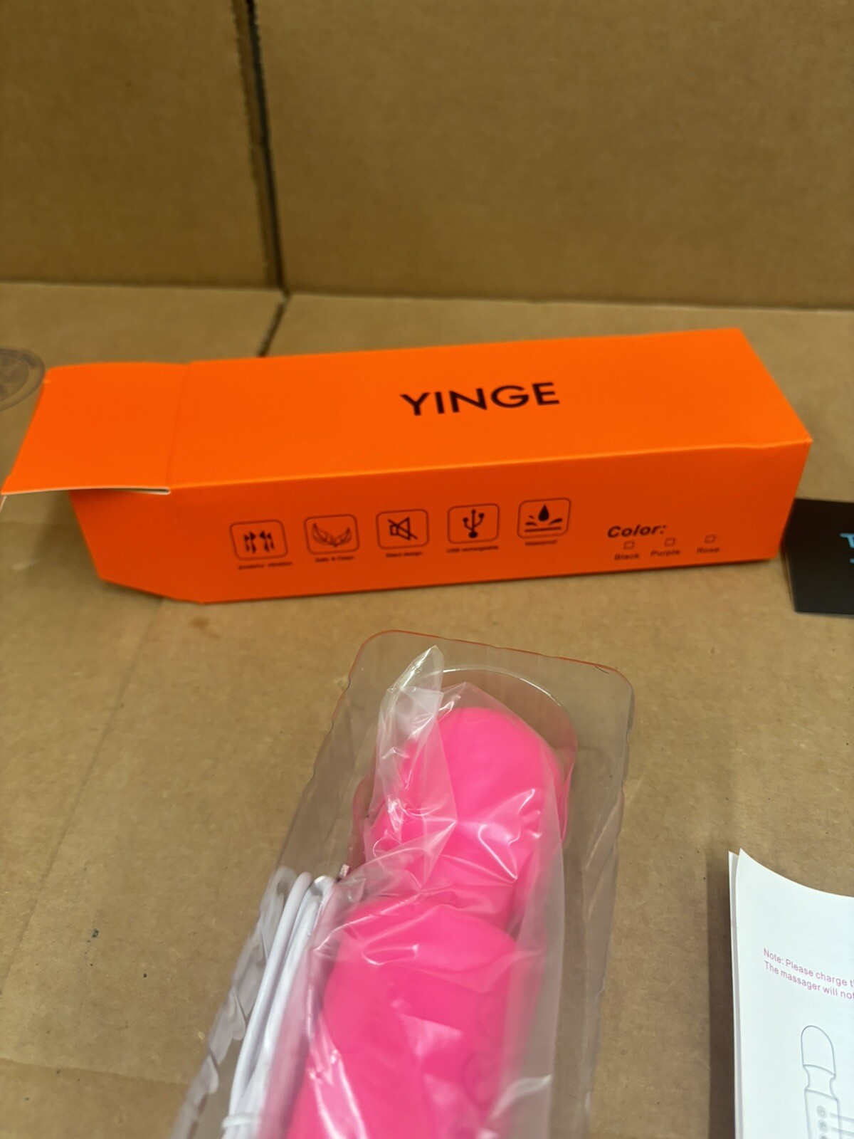 Yinge Pink Wand Massager Waterproof Rechargeable Silent Powerful Vibration