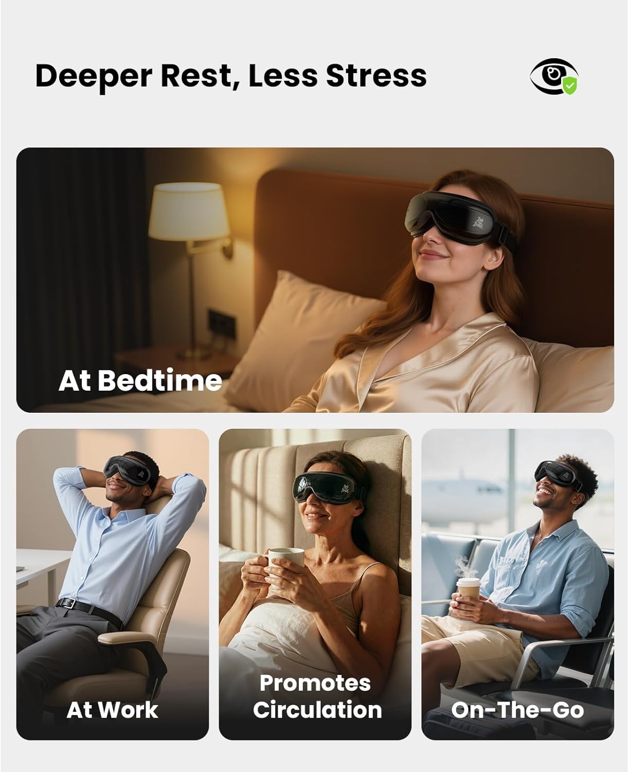 Smart Eye Massager with Compression Music Mask For Dry Eye Relief, Improve Sleep