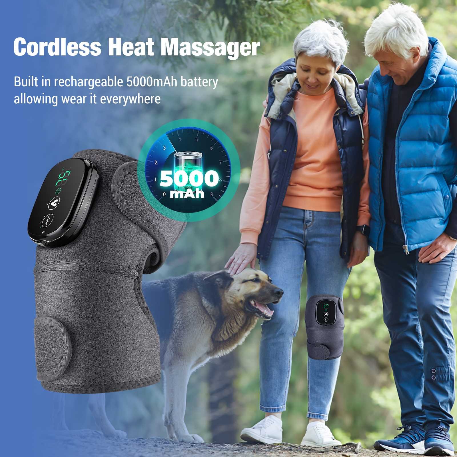 3in1 Cordless Heated Vibration Massager Knee, Shoulder, Elbow Joint Pain Relief