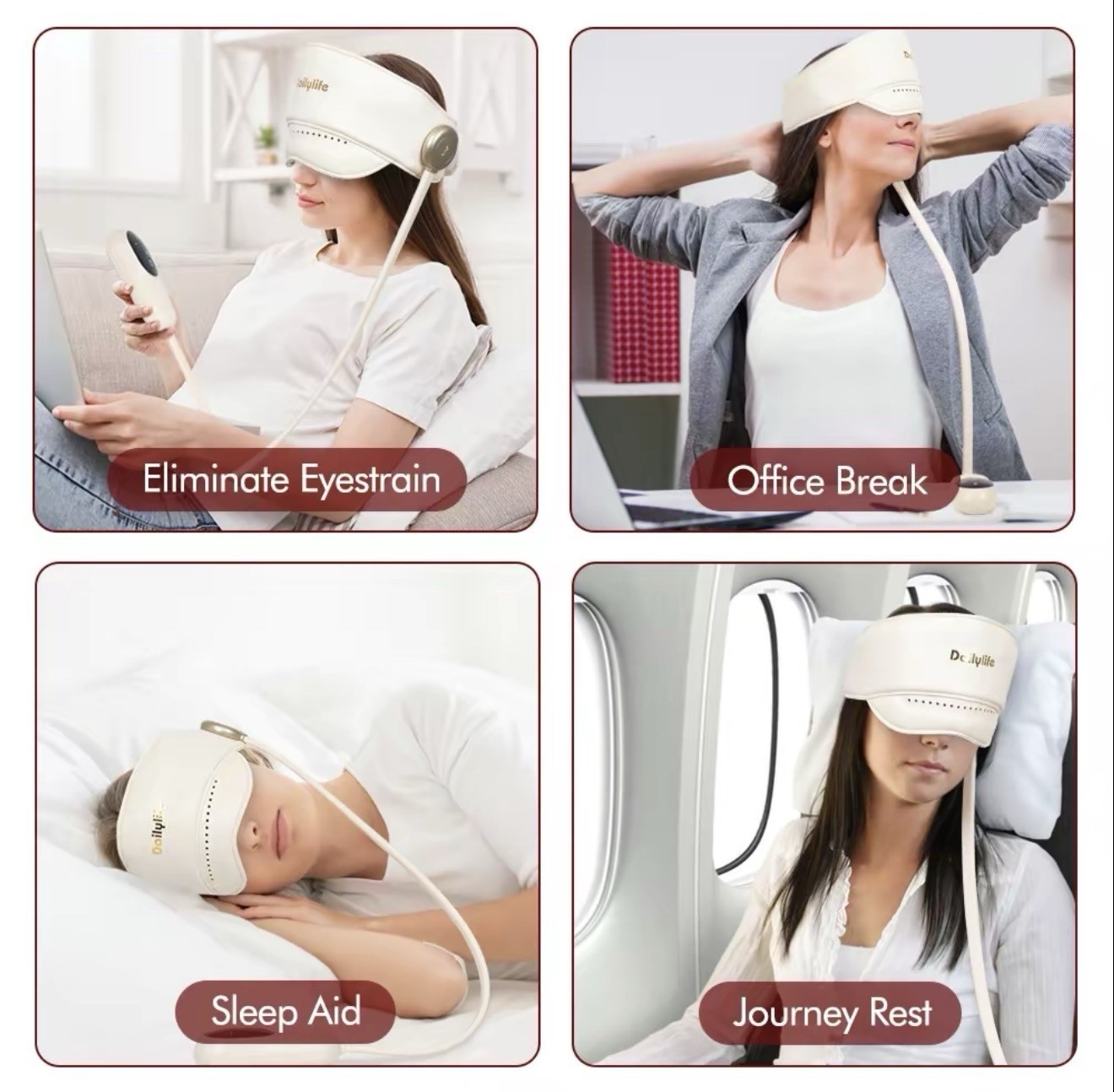 Electric Head Massager Hot Compress Levels Head Eye Massager