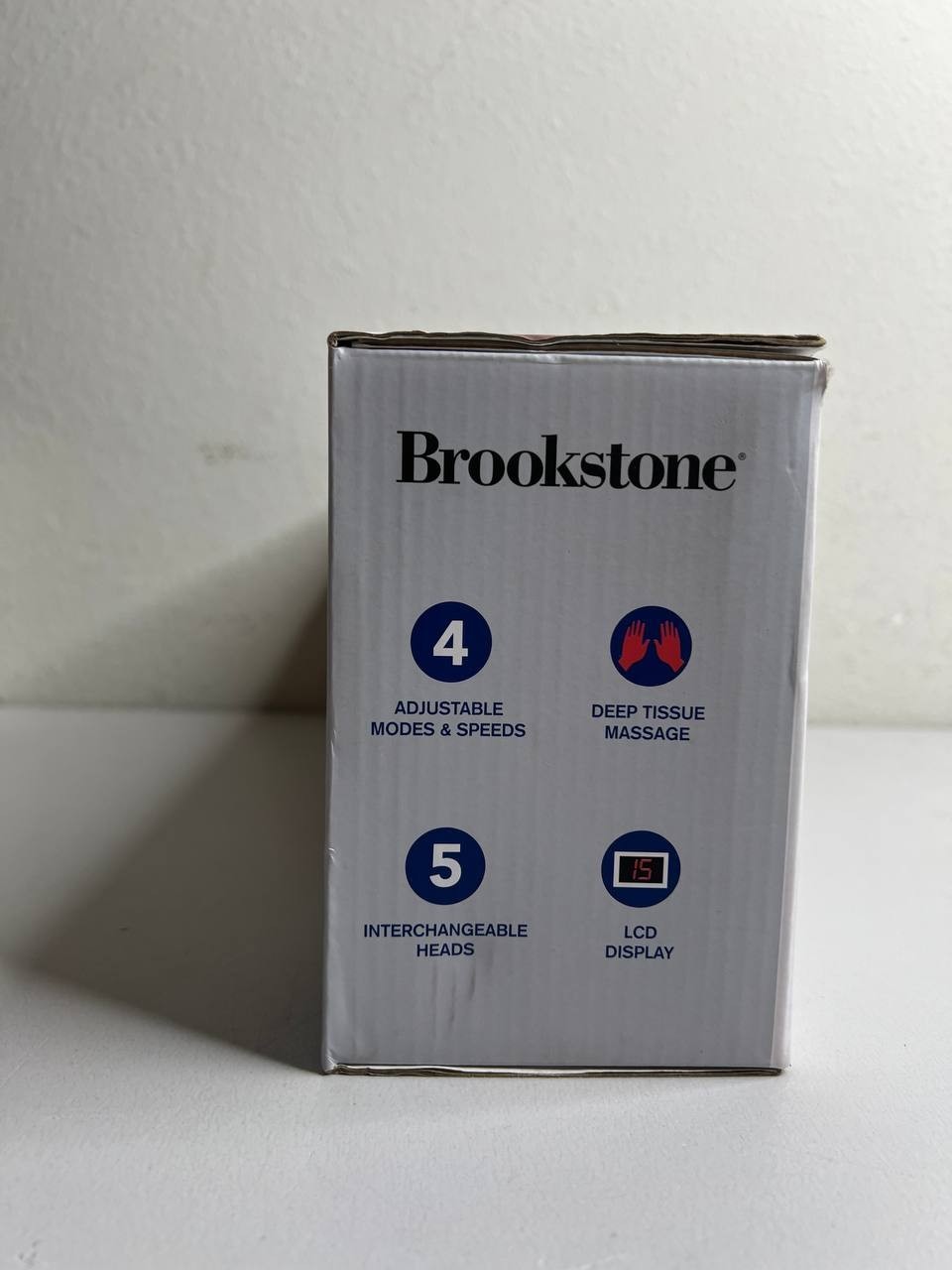 Brookstone Heating Therapeutic Deep Tissue Percussion Massager w/5 Heads Black