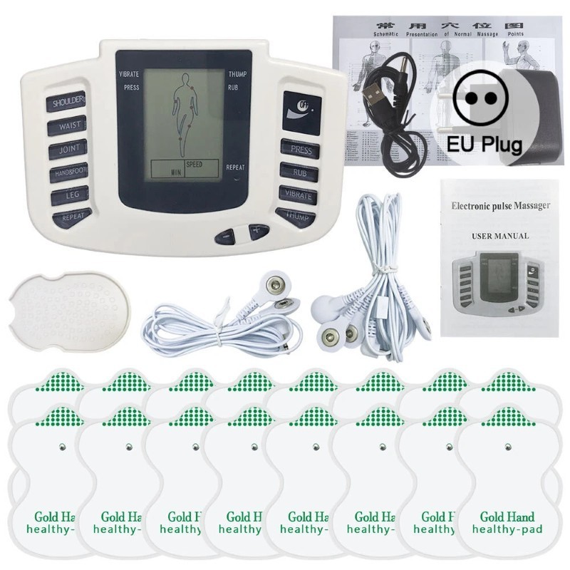 Body Massager Muscular Physiotherapy TENS EMS Neck Back – Hands & Feet pads too