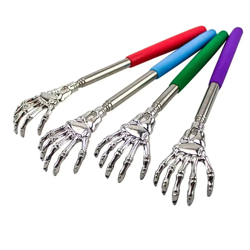 1Pc Random Color Stainless Steel Back Scratcher Telescopic Scratching Massager E
