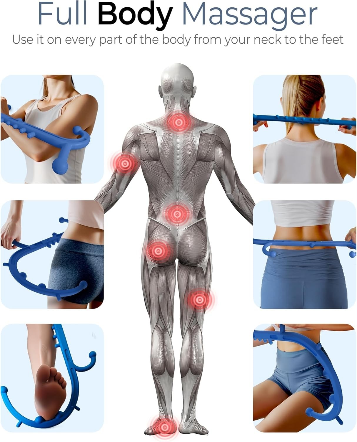 Back and Neck Massager for Pain Relief Deep Tissue, Upgraded Full Body Trigger P