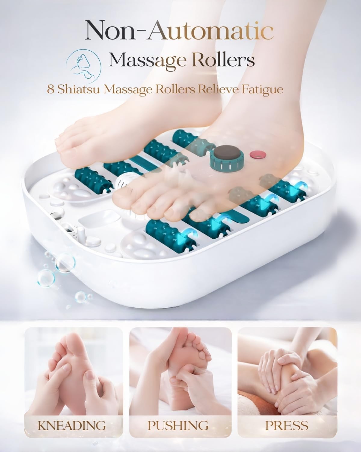 Mastercrafted Foot Spa Massager with 8 Rollers, Heat, Red Light – Ideal Gift