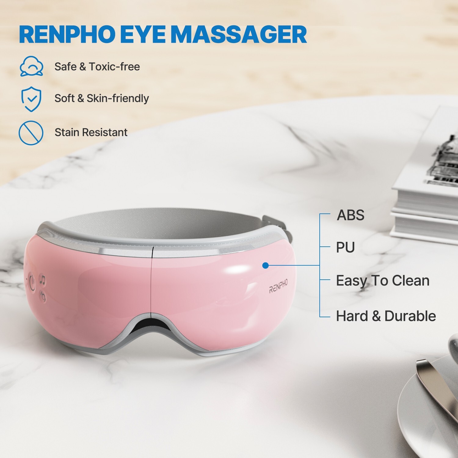 Eye Massager w/Heat for Migraine, Temple Massager, Bluetooth Music, Rechargeable