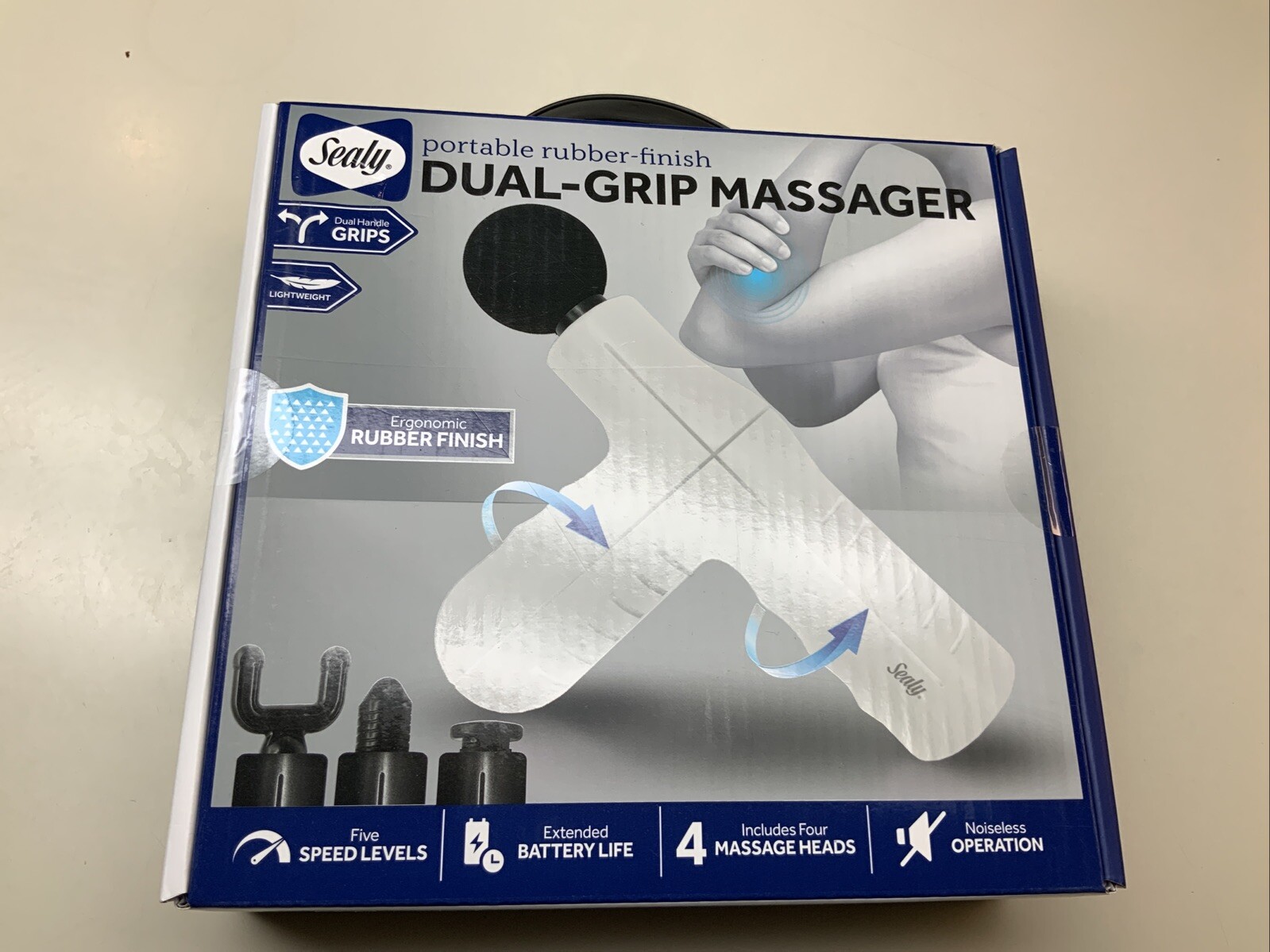 Sealy Dual-Grip Massager. Ergonomic Rubber Finish