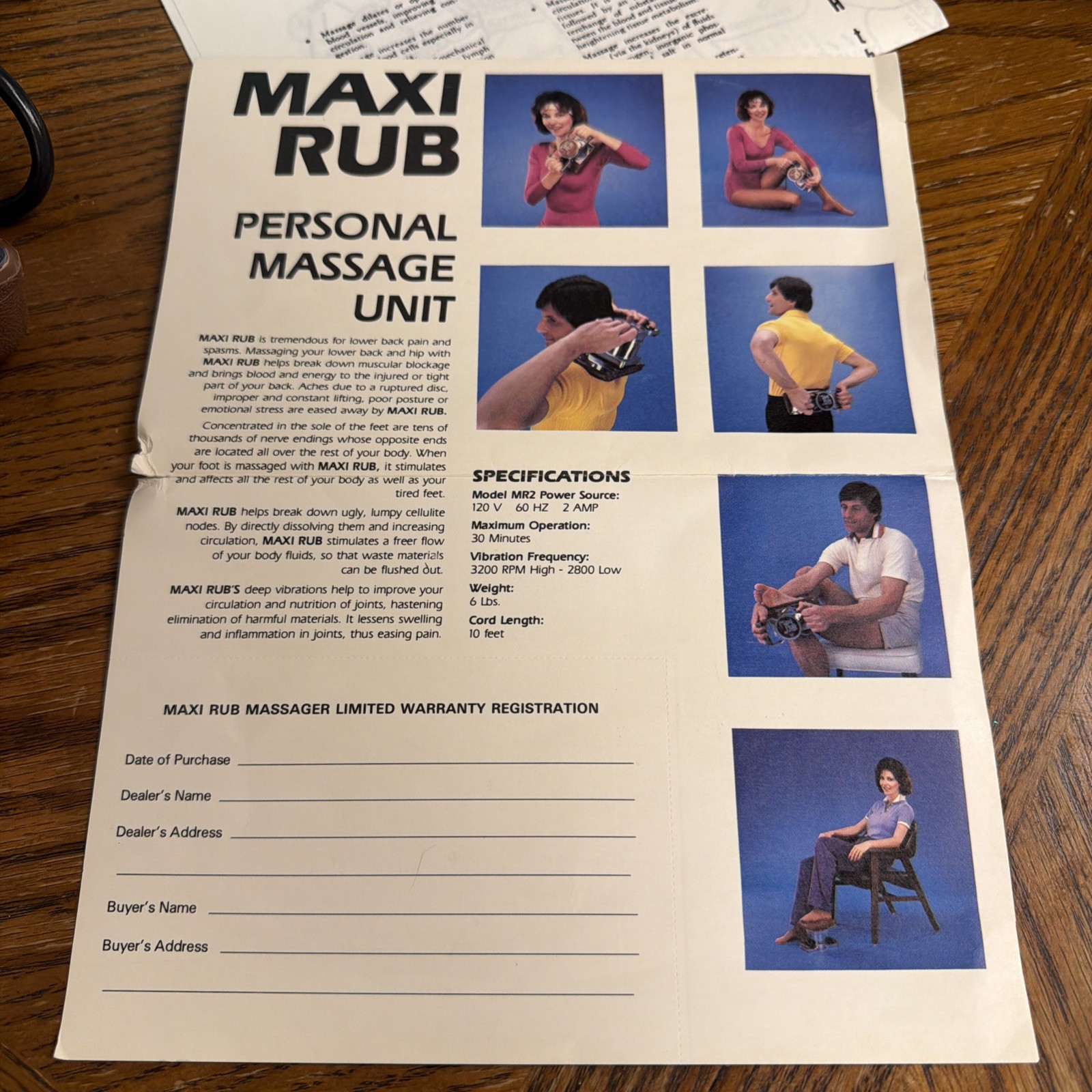 Vintage Maxi Rub Personal Massage Unit w/ Box & Manual Tested Working