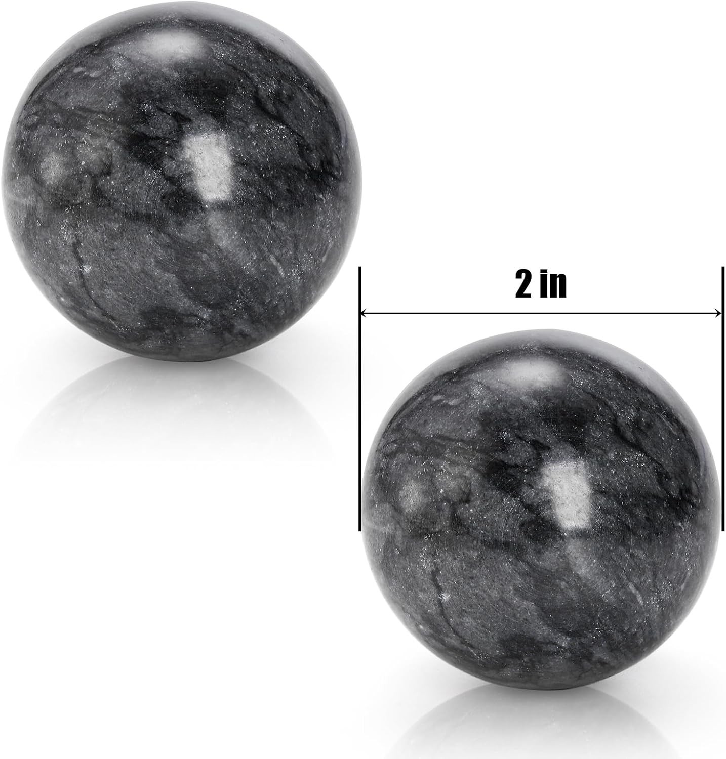 Lyellfe Set of 4 Marble Stone Baoding Balls 2 Inch Meditation Balls with Box …