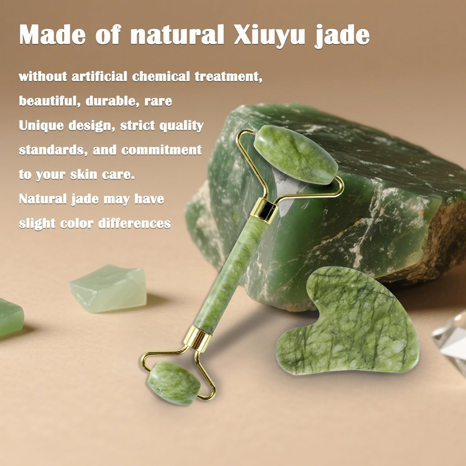 Jade Roller Gua Sha Tools – Nature Gua Sha Facial Tool Skin Tightening Face