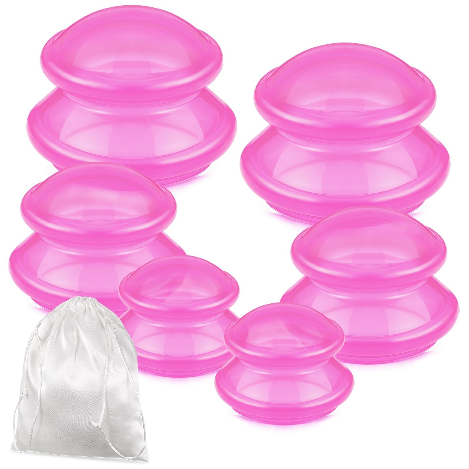 6 Pcs Silicone Cupping Therapy Set – 3 Sizes for Massage, Cellulite & Pain Relie