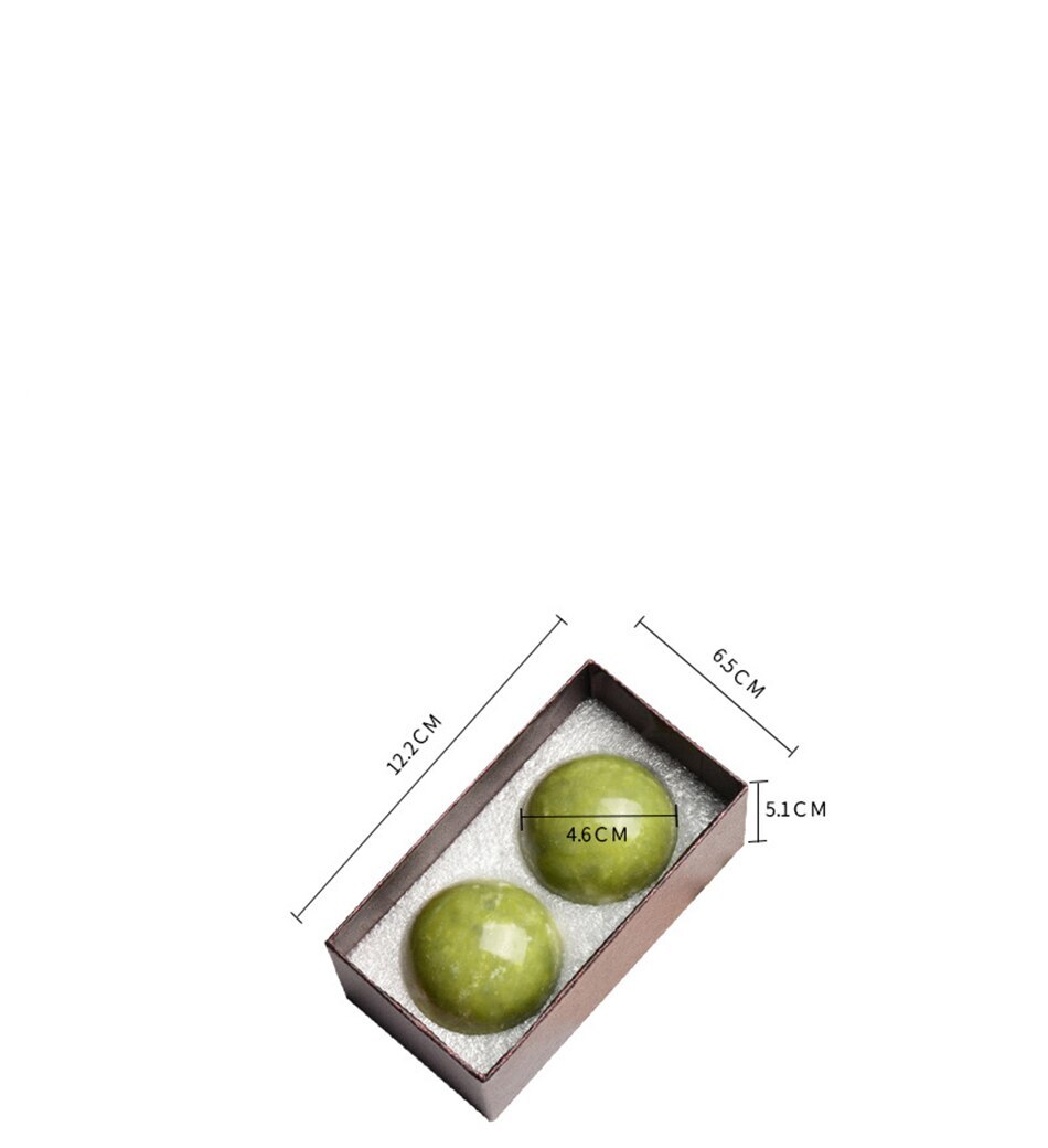 2pcs Natural Jade Stone Massage Ball Smooth Round Foot Hand Massager Health Care
