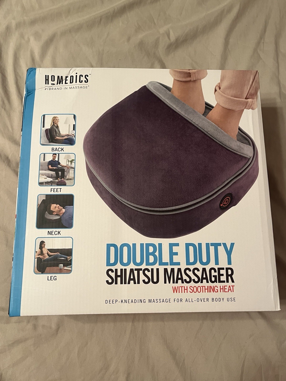 HoMedics Double Duty Shiatsu Foot/Head Massager Soothing Heat A-164 New/Open Box