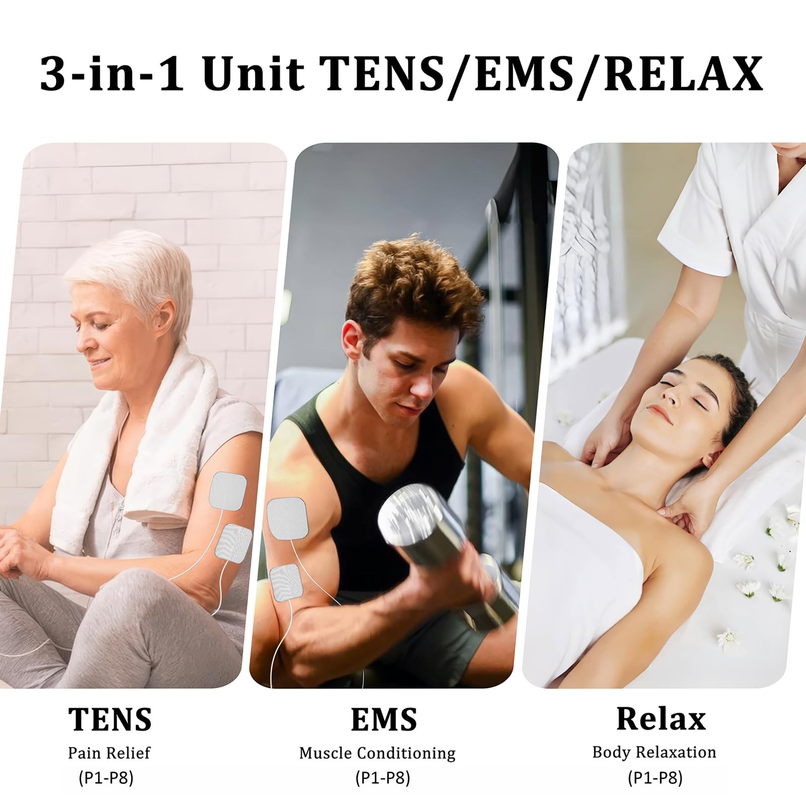 Dual Channel TENS EMS Unit 40 Intensities for Gradual Pain Relief Therapy, 24…
