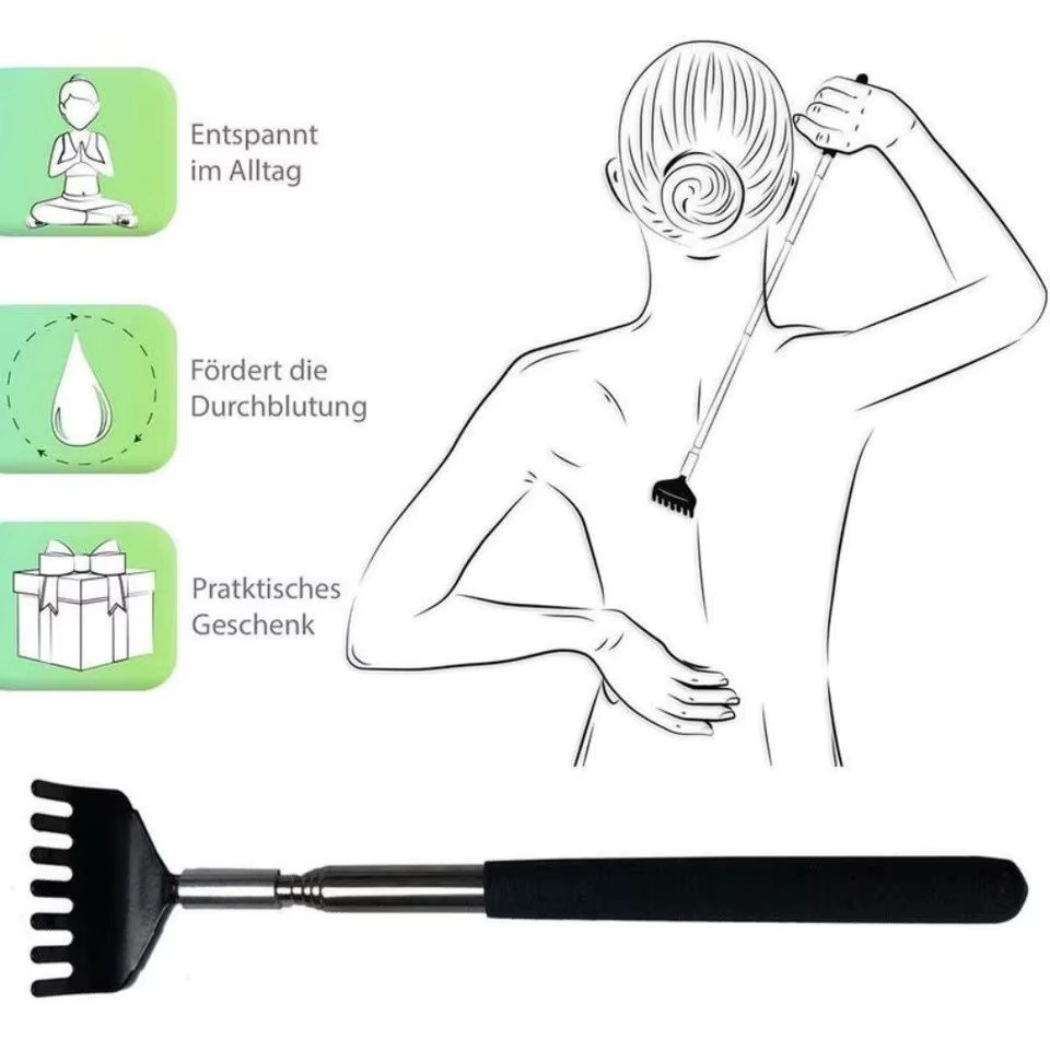 Telescopic Back Scratcher and Back Massager, Stainless Steel Metal Tool with …