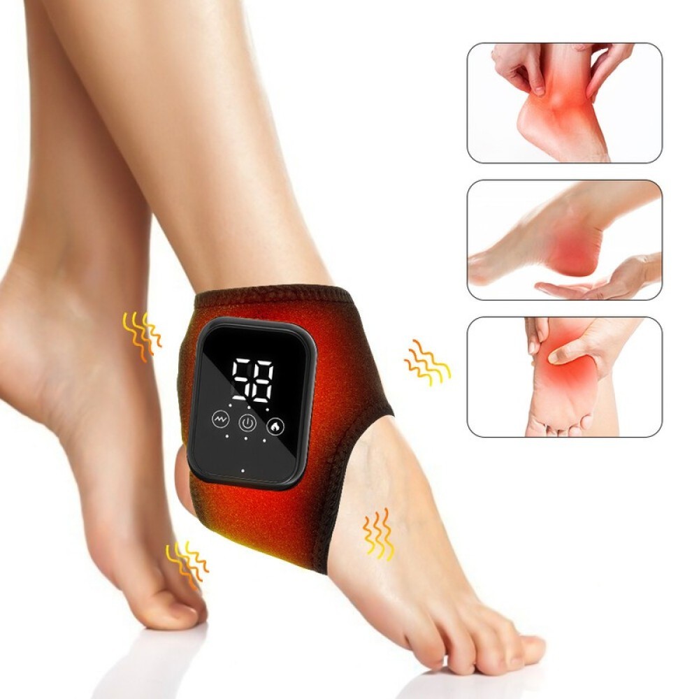 USB Electric Heating 3 Heating Modes Warm Ankle Pad Massager Pain Relief Brace