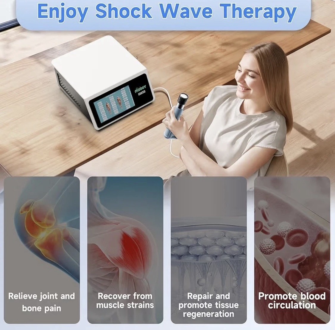 Modoy ESWT03 Shockwave Therapy Machine – Pain Relief – FSA/HSA eligible