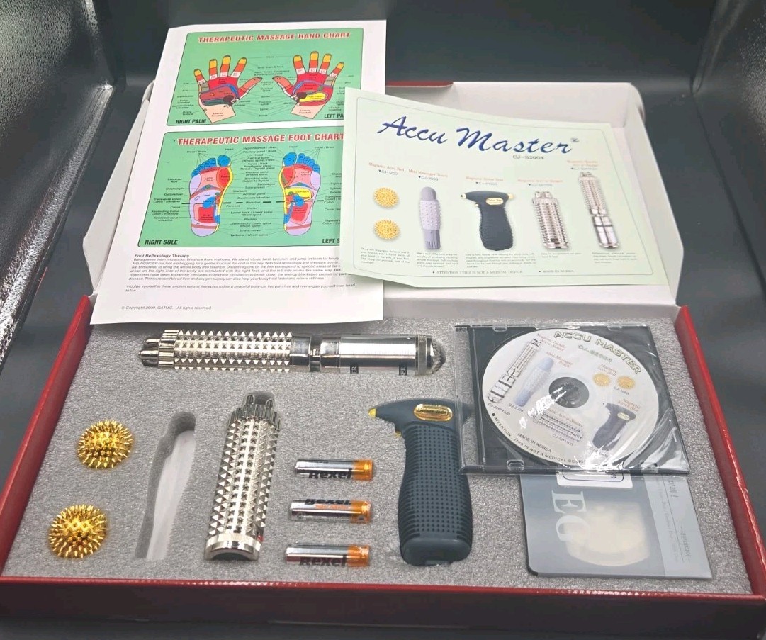 Accu Master CJ-S2004 Magnetic Sports Massage System Kit Works Box w/ Charts DVD+