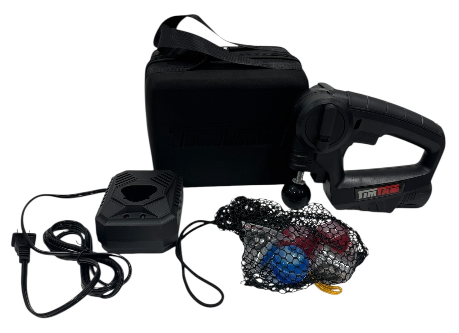 TimTam 12V Deep Tissue Massager Cordless Black w/ Charger + Case + Extra Battery