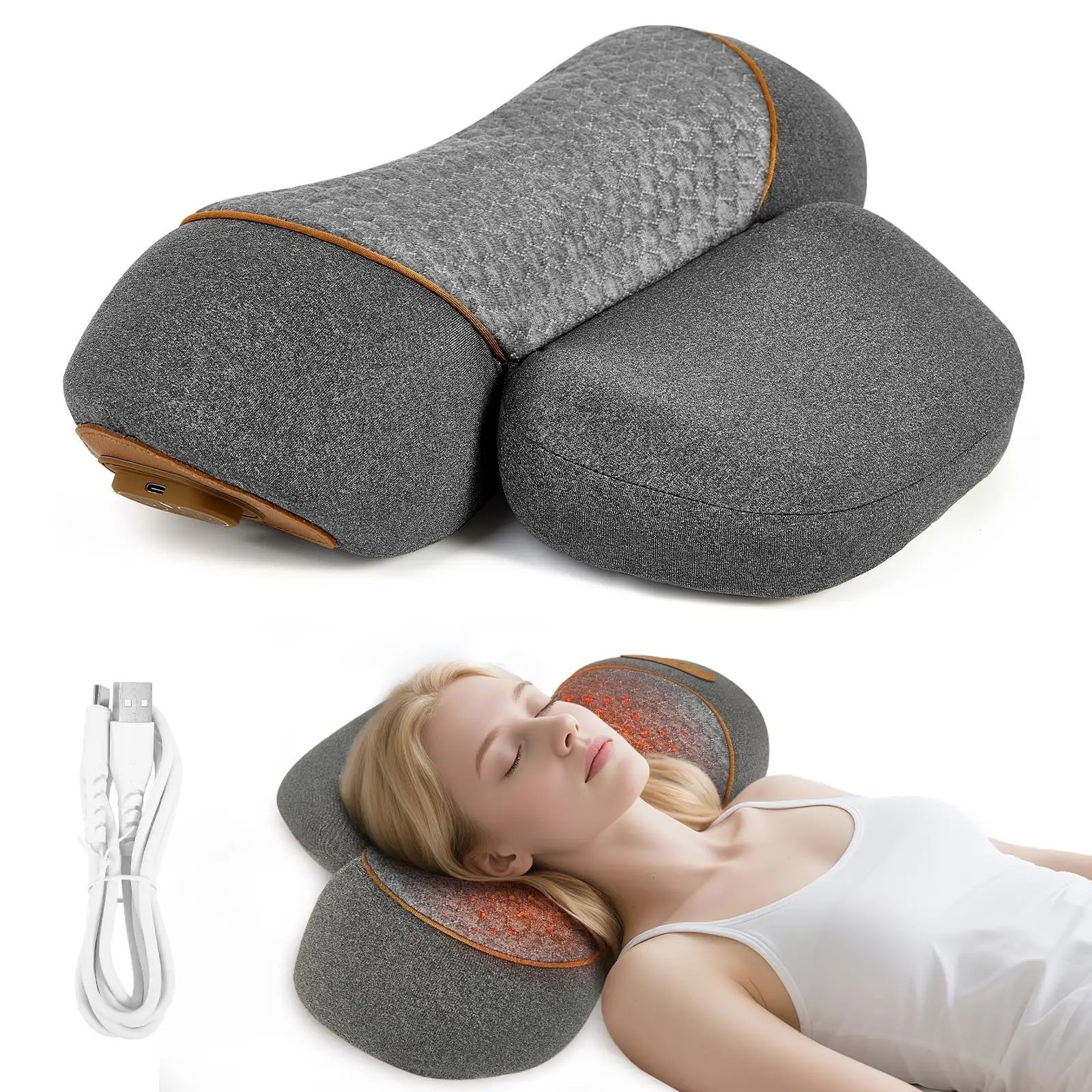 Electric Home Pro traction Massager Orthopedic Cervical Neck thera pillow Heat