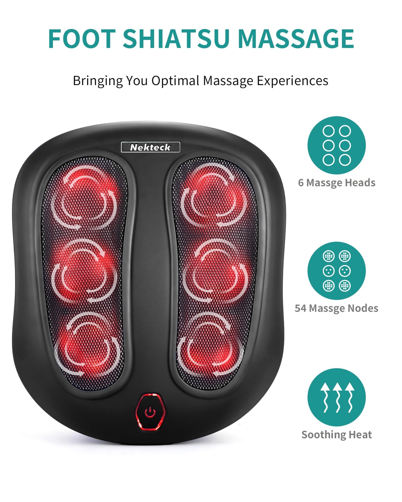 Foot Massager with Heat, Shiatsu Heated Electric Kneading Foot Massager Machi…