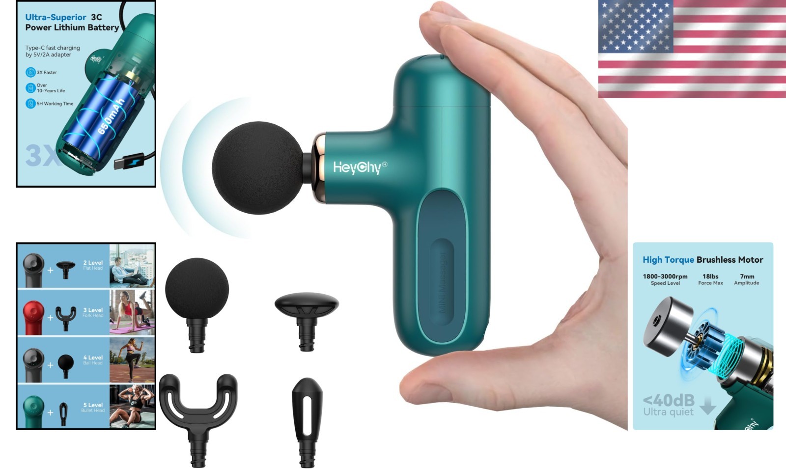 Ergonomic T-Shaped Mini Massage Gun | USB Rechargeable & 5-Hour Battery Life