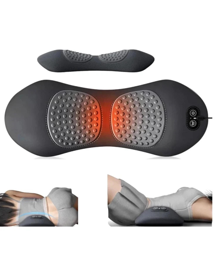 3 In 1 Electric Lumbar Support Pillow Smooth Spine Triple Fusion Back Massager