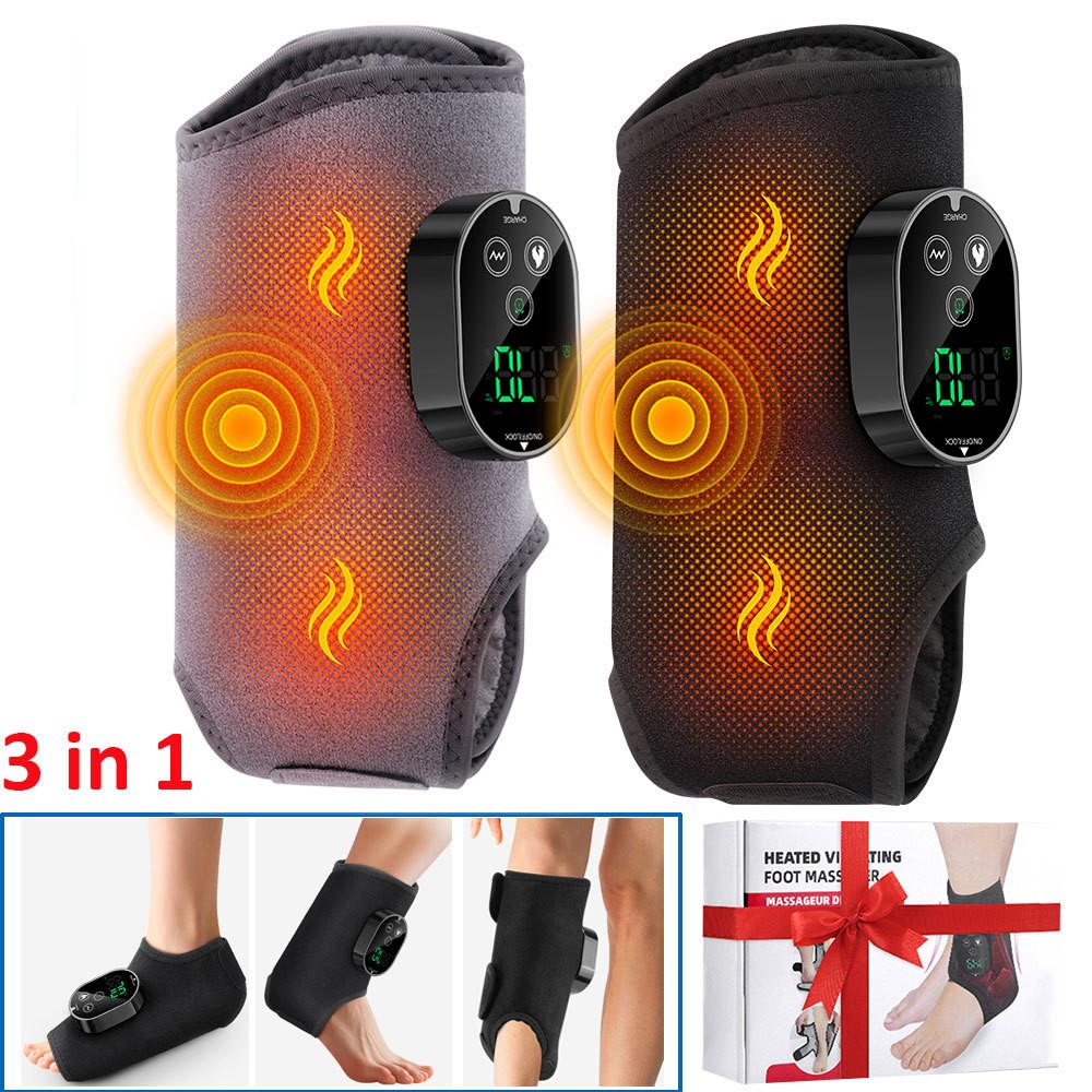 Cordless Foot Ankle Massager Pain Relief with 6 Heat Levels & 3 Vibration Modes