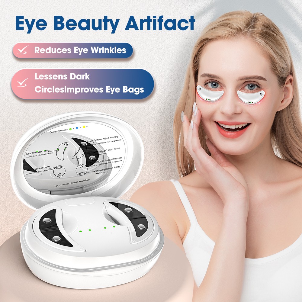 Electric 3D Eye Massager Red Light EMS Therapy Eye Fatigue Relax Beauty Device