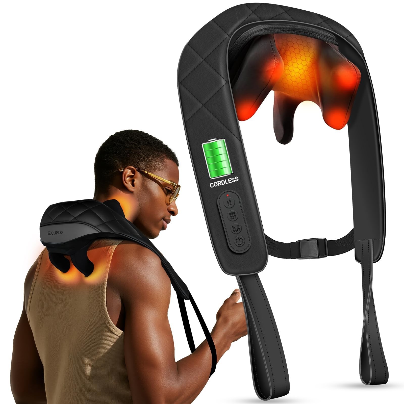 Cordless Neck Massager with Heat, HSA Store FSA Eligible 4D Kneading Shoulder…