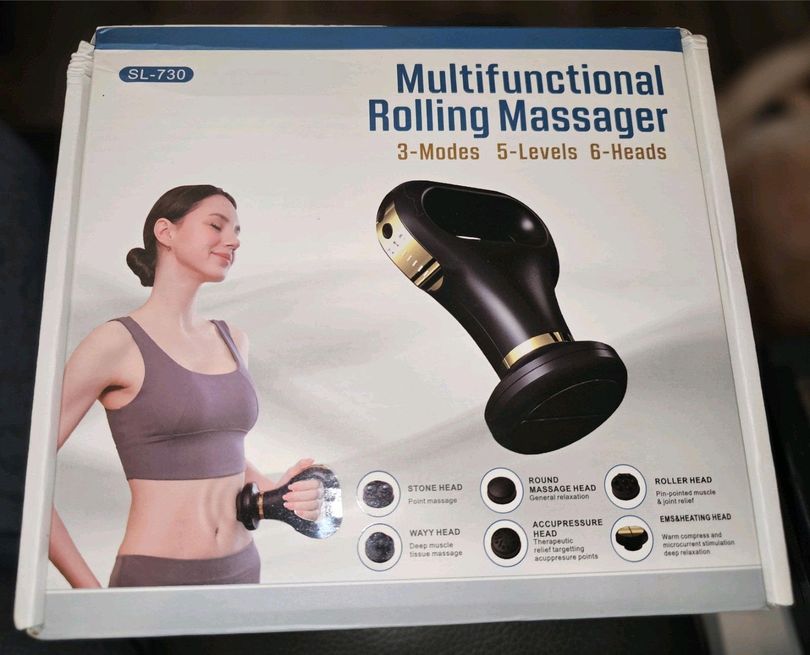 Rolling Massager Multifunctional 3 Modes 5 Levels 6 Heads Deep Muscle SL-730 ++