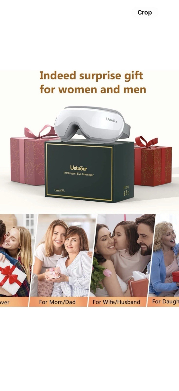 Ustuour – Electric Eye Massager Heat Air Comp. Blue-Tooth UD-206