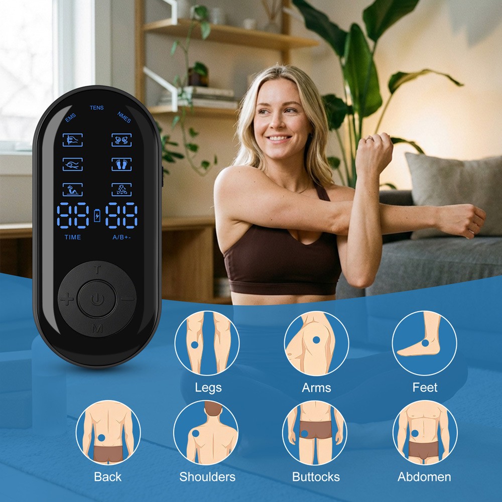 8 Electrode Pads Pulse Muscle Stimulator 18 Modes Pain Relief Message therapy