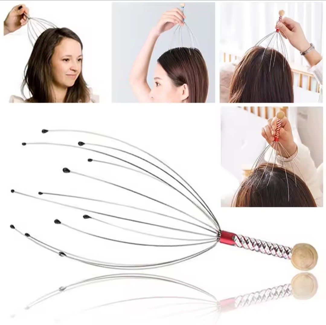 Head Massager Stainless Steel Head Relaxer Brain Massage Claw Scalp Reliever