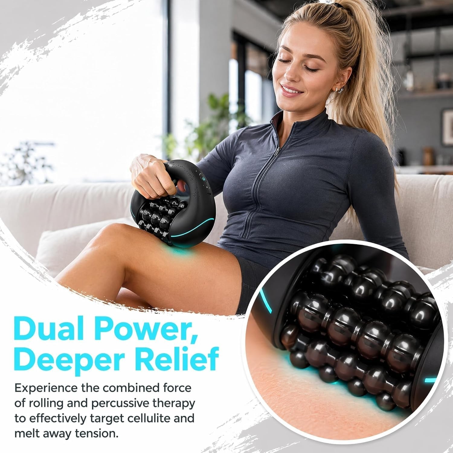 Electric Handheld Rolling Massager Full Body Muscle Roller for Leg Back Shoulder