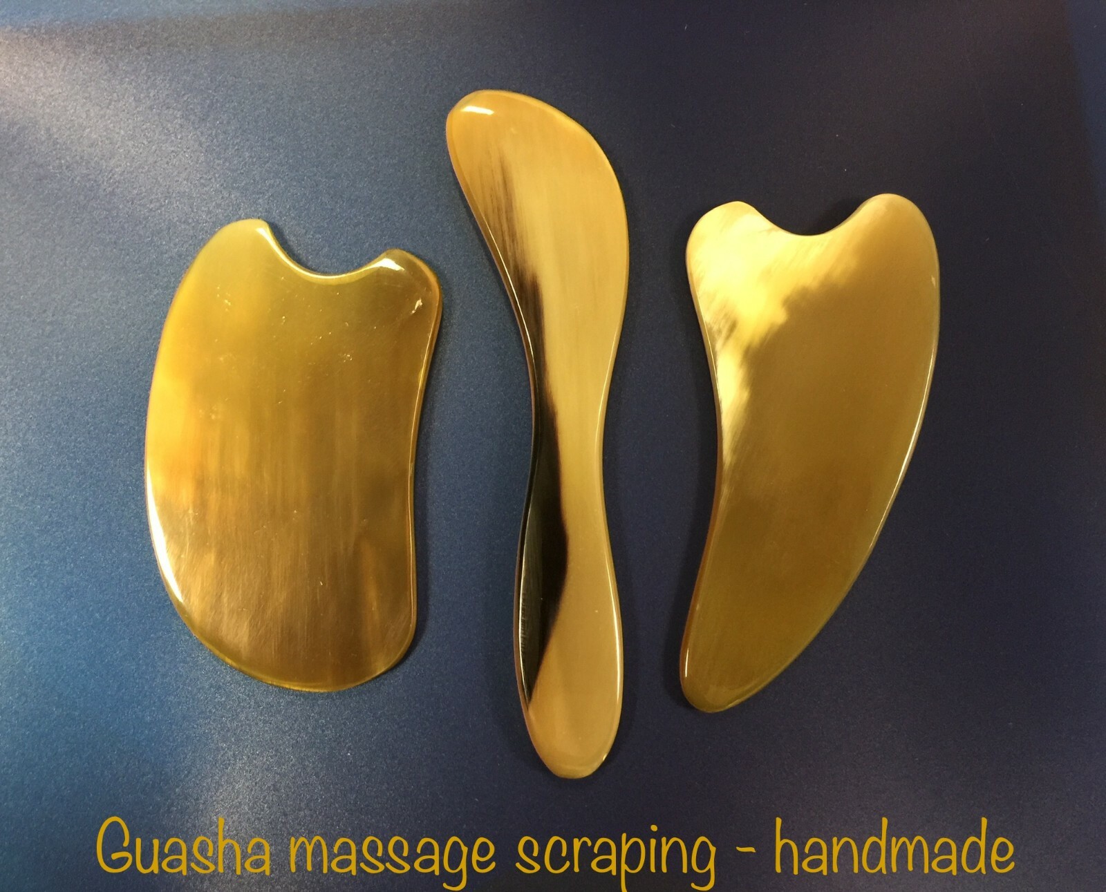 Guasha Scraping Massage Tool Brown HORN SPA Guasha Board handmade From Vietnam