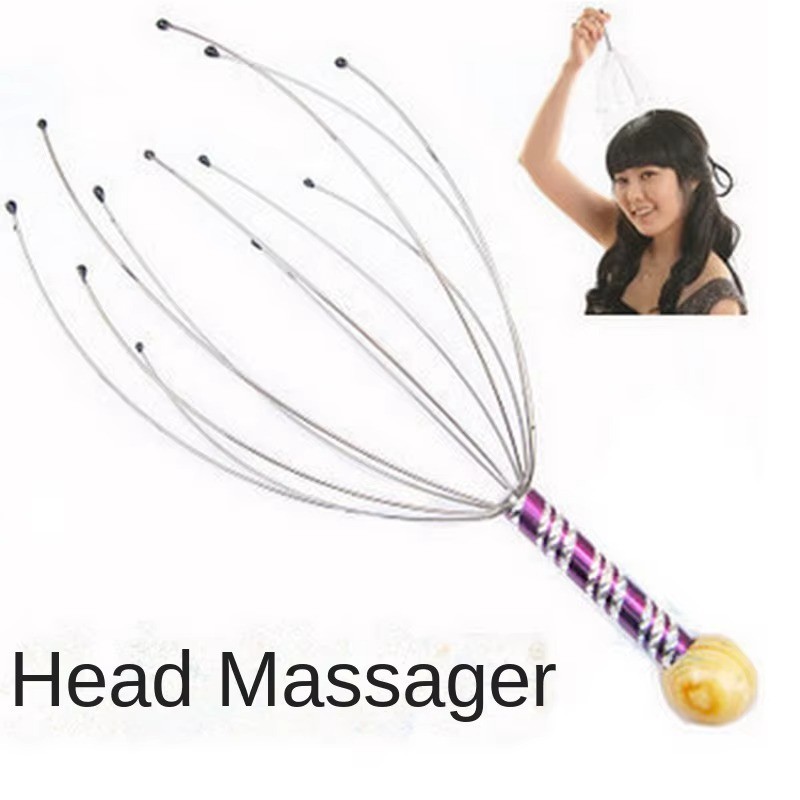 Random Color Octopus Head Massager for Stress Relief and Relaxation Tool