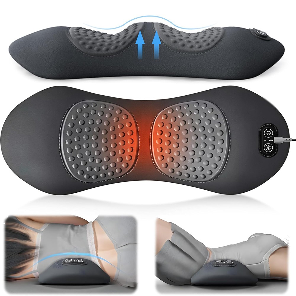 3-In-1 Electric Lumbar Support Pillow Smooth Spine Triple Fusion Back Massager
