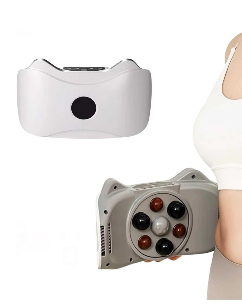 Portable Abdominal & Waist Massage Belt, 7 Massage Heads, Plastic, White