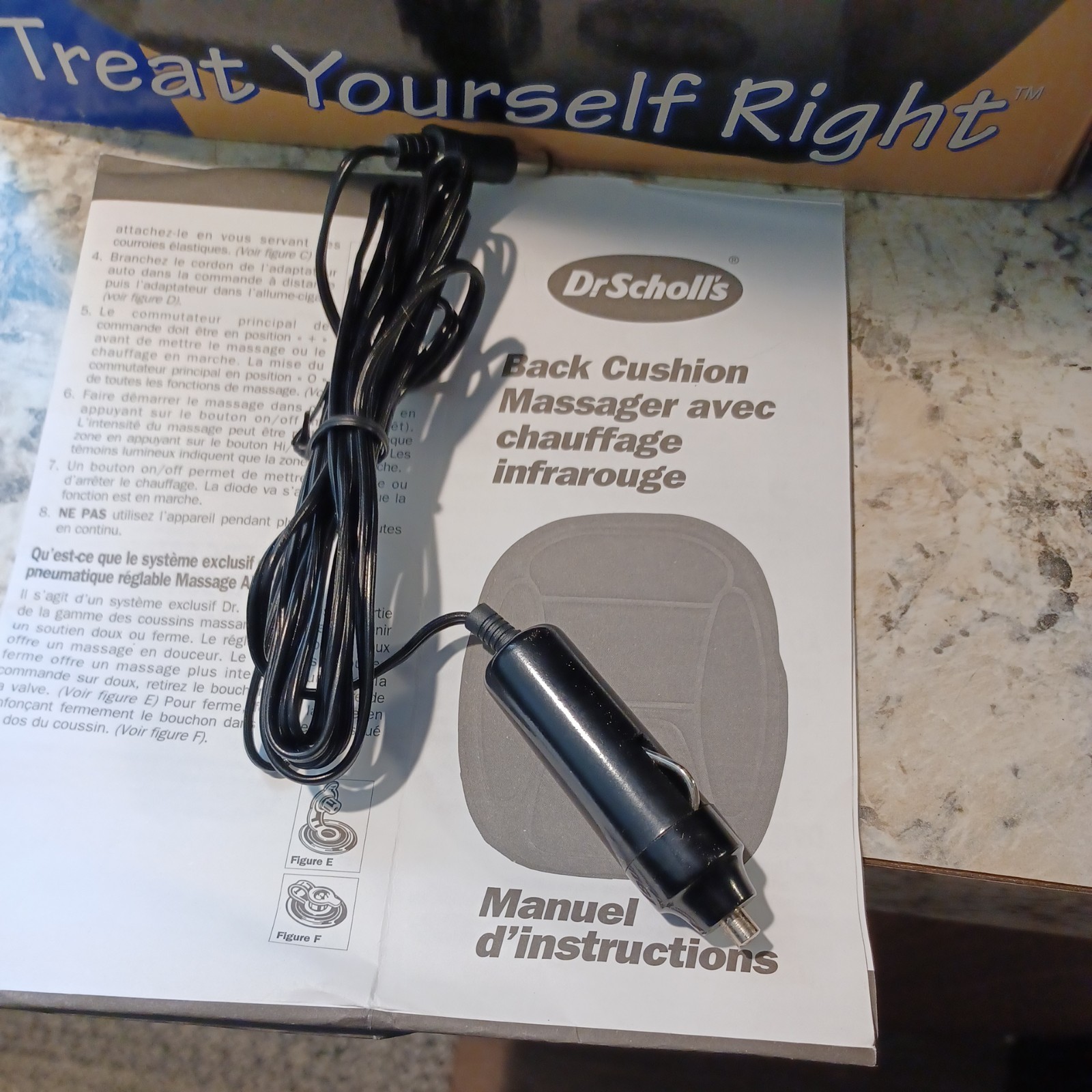 Dr. Scholls Back cushion Massager With Heat car adapter included never used