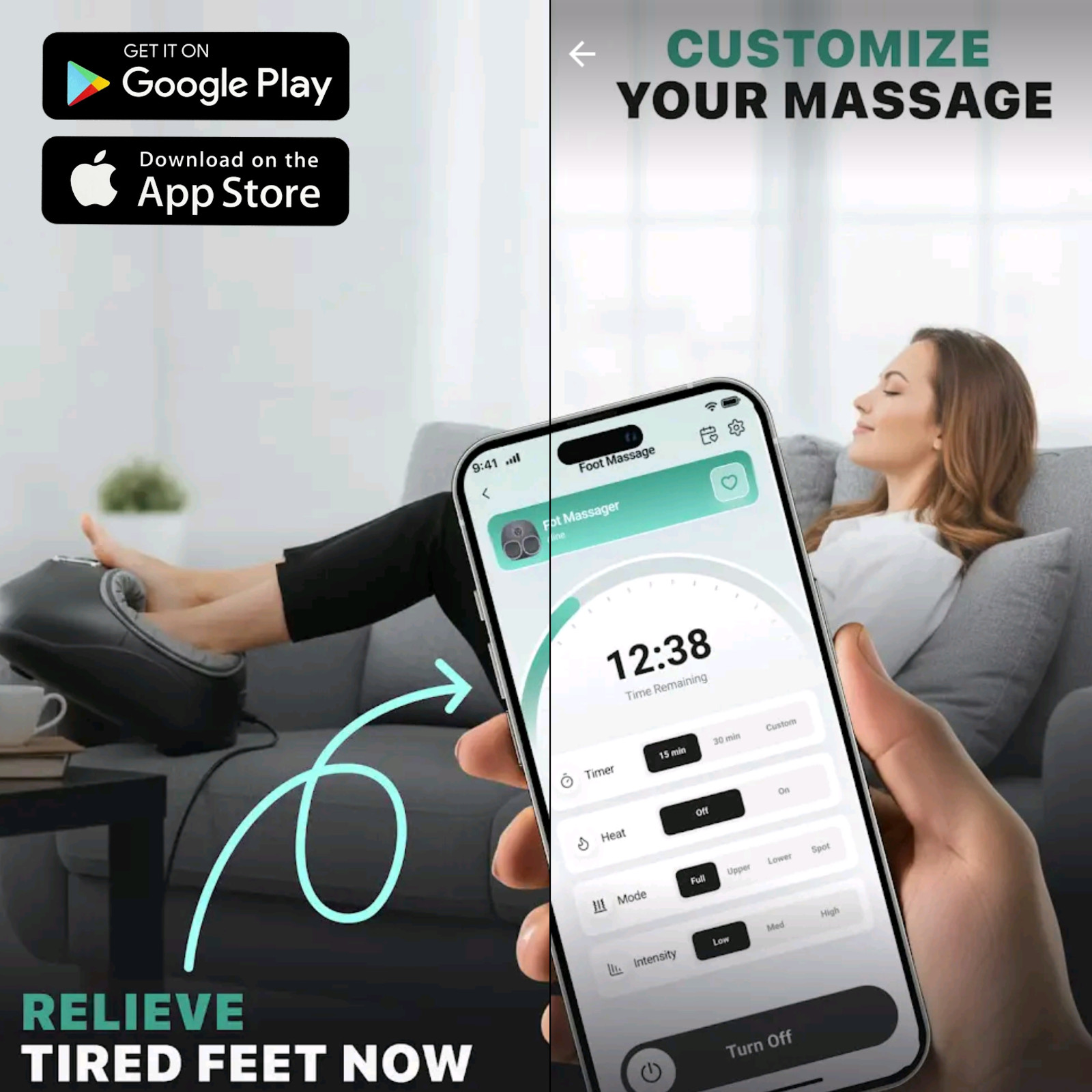 Nekteck Shiatsu NK-FLM01 Smart Therapy Massager for Feet, Calves and Arms